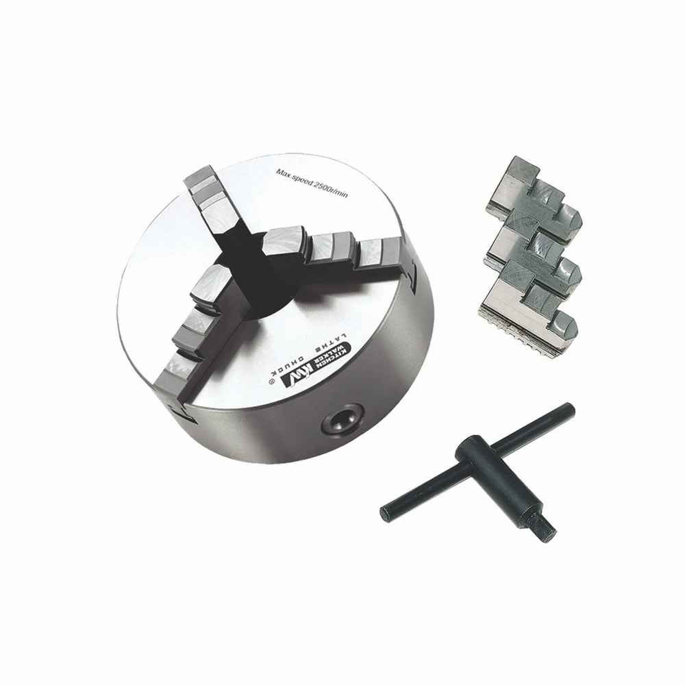 [010-102] 3 Jaw Self-Centering Mono Block Chuck, 100mm, Plainback