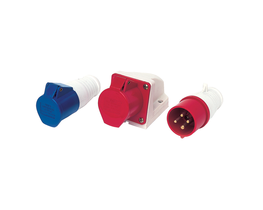 Red 16amp 3P+E Surface Socket