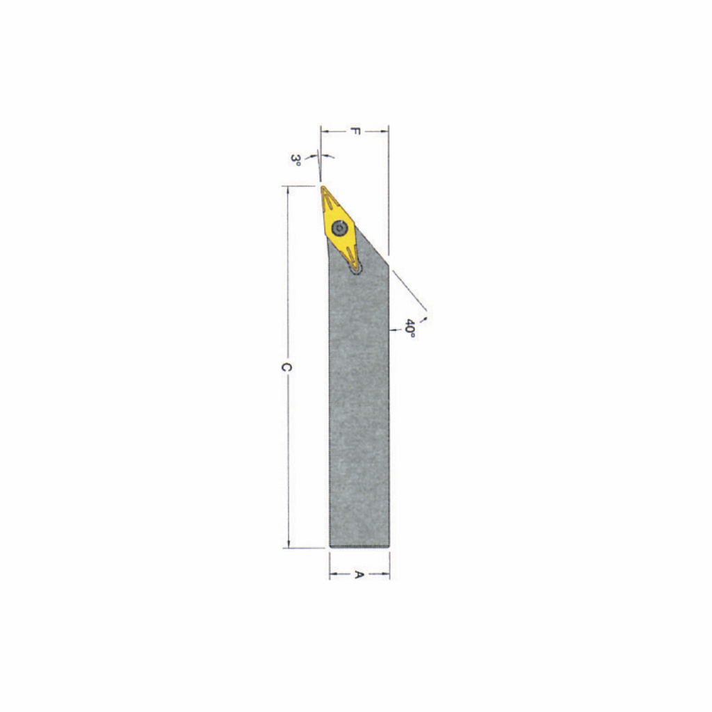 SVJB R/L Type Lathe Tool Holder, 1 1/4 x 6 x 1 3/8"